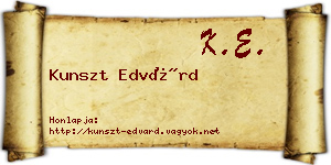 Kunszt Edvárd névjegykártya